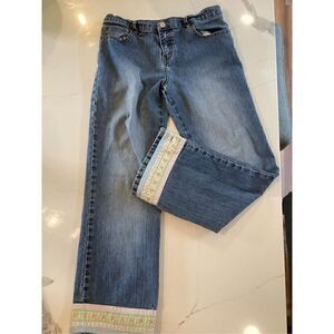Lilly Pulitzer Girls Sz 12 Jeans Ribbon Hem Stretch